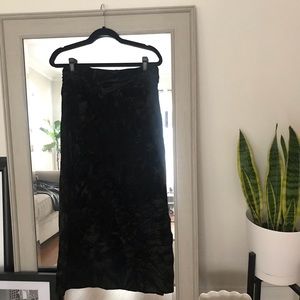 Vintage Black Crushed Velvet Skirt